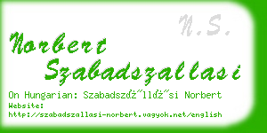 norbert szabadszallasi business card